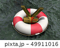 Golden symbol of the yen / yuan on a Lifebuoy 49911016