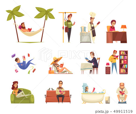 People Reading Books Set 49911519