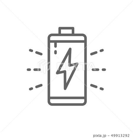 Battery, accumulator charging line icon. Isolated on white background 49913292