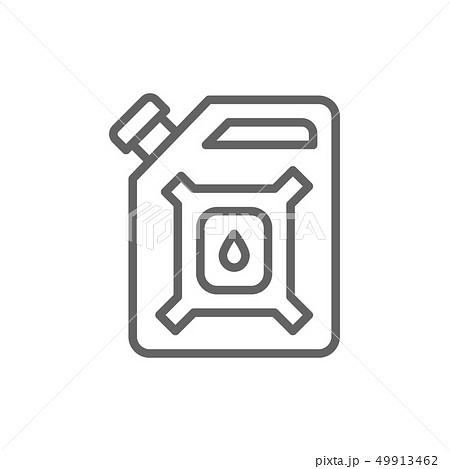 Oil gallon, gasoline canister, petrol jerrican line icon. Oil gallon, gasoline canister, petrol jerrican line icon. 49913462