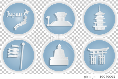 Japan with famous Japanese landmarks Stylish web d 49919093