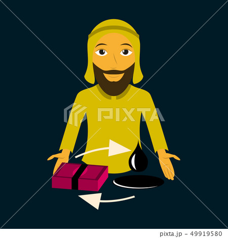 flat icon on theme Arabic business Arab businessman with oil 49919580