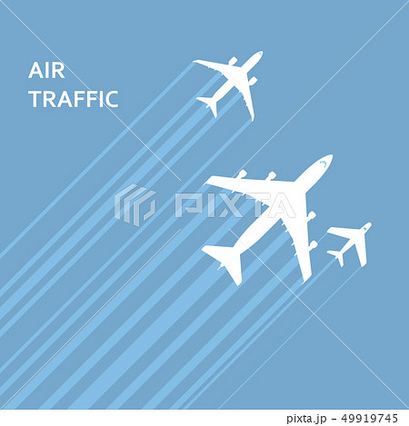 Airplanes takeoff in the sky with trace - aviation Airplanes takeoff in the sky with trace - aviation 49919745