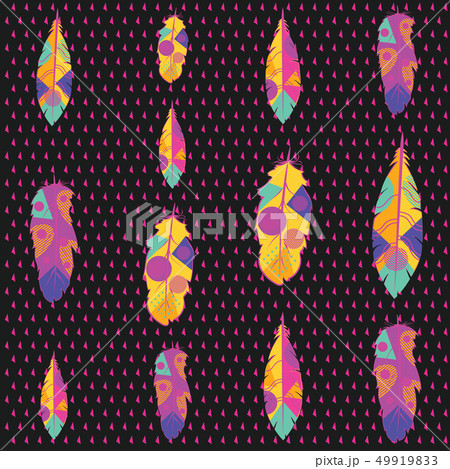 Colorful ornaments with feathers Colorful ornaments with feathers 49919833