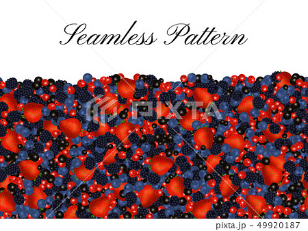 Mixed Berries vector seamless pattern with blank 49920187