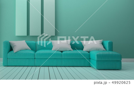 Modern room interior mint style. 3D rendering 49920625