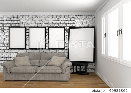 White empty room interior design, Scandinavian sty 49921362