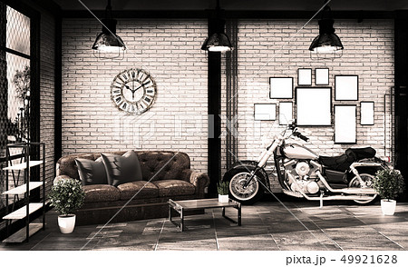 Loft interior mock up, Loft concept  49921628