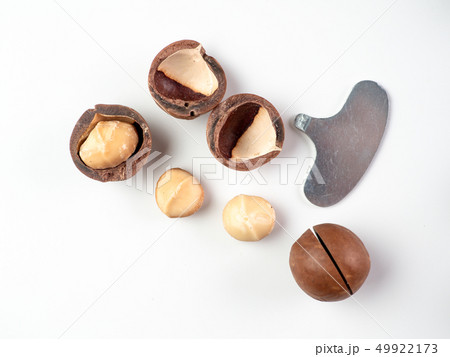 Set macadamia nuts isolated 49922173