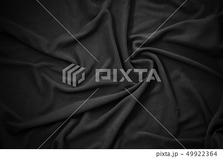 Wavy texture of black fleece 49922364