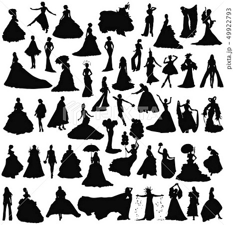 Set Of Brides Silhouettesのイラスト素材