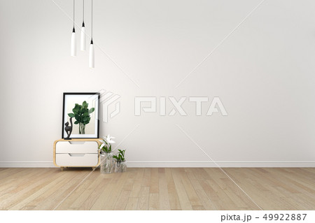 Living Room Interior on empty white wall backgroun 49922887