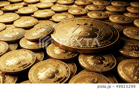 bitcoin on bitcoin background 49923299
