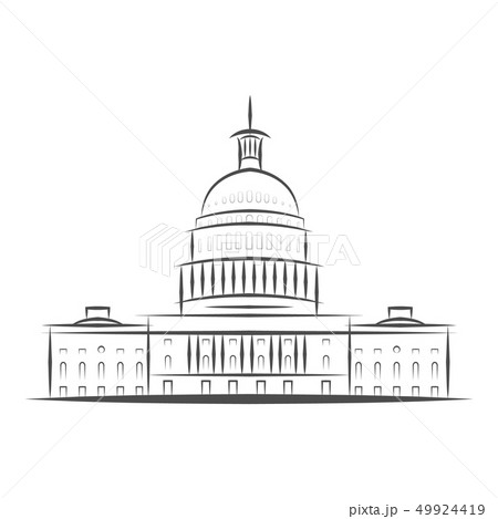 United States Government icon. Capitol building logo. Premium design. Vector thin line icon isolated 49924419