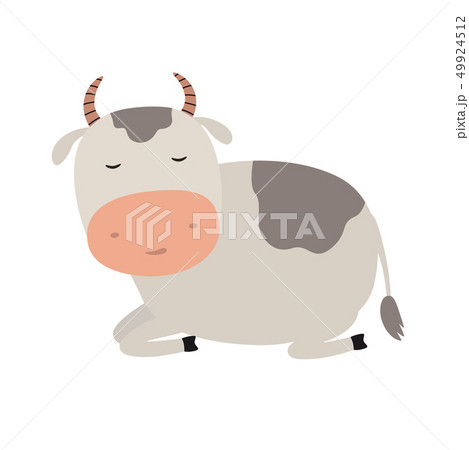 A funny cow is asleep. Vector illustration for your design 49924512