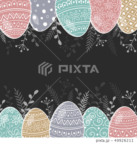 Easter background with hand drawn eggs and Easter background with hand drawn eggs and 49926211