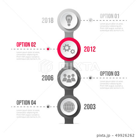 Design of a company timeline with business icons. 49926262