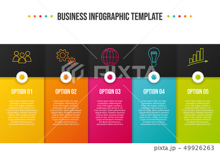 Colorful infograph with business symbols. Vector 49926263