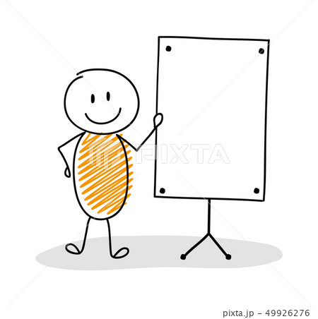 Hand drawn cartoon person holding empty 49926276