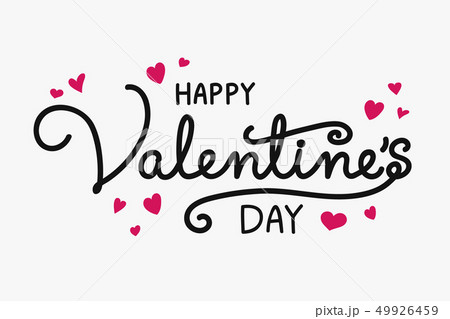 Happy Valentine's Day greeting card with hand 49926459