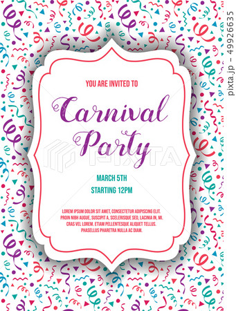 Concept of Carnival Party invitation card with Concept of Carnival Party invitation card with 49926635