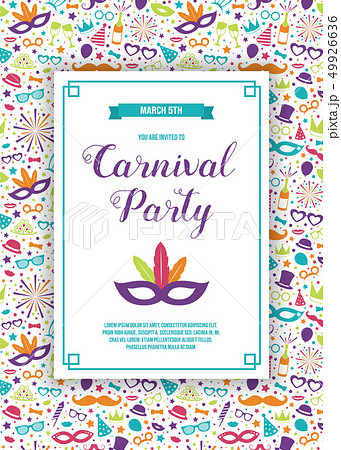 Colorful Carnival Party invitation with text and Colorful Carnival Party invitation with text and 49926636