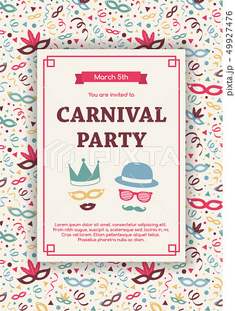 Carnaval Party - funny invitation with colorful 49927476