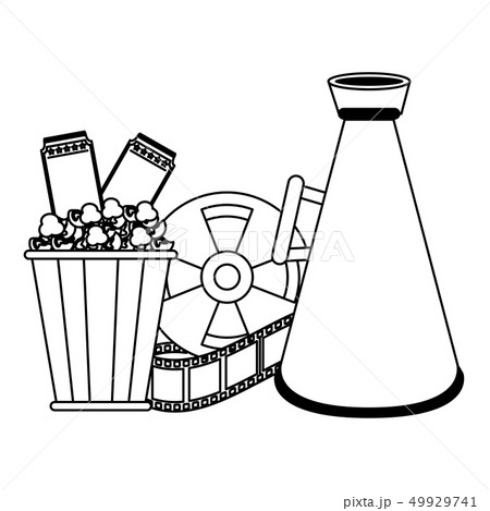 Cinema and movies cartoons in black and white Cinema and movies cartoons in black and white 49929741