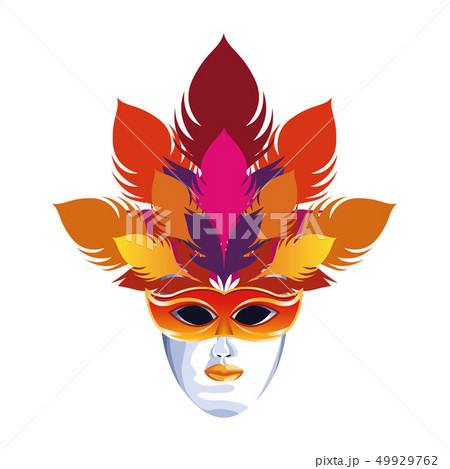 mask with feathers 49929762
