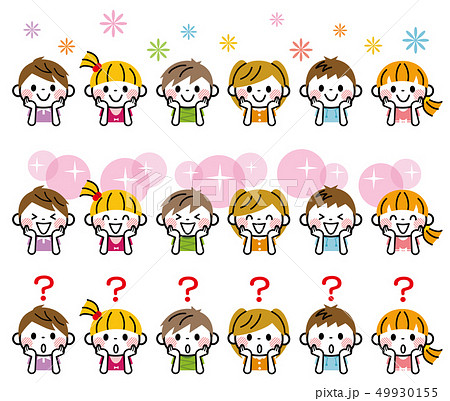 頬杖をつく子供たち 49930155