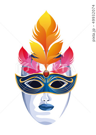 mask with feathers 49932074