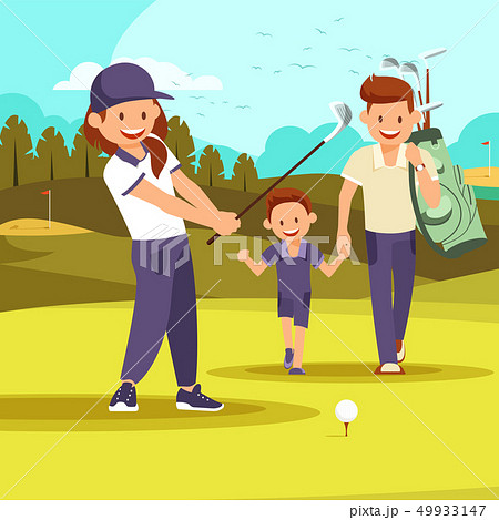 Family Vacation, Leisure Passtime at Golf Club. - Stock Illustration  [49933147] - PIXTA