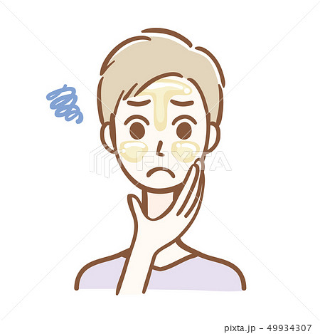 脂性肌 男性 上半身のイラスト素材