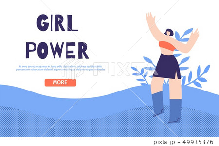 Girl Power Design Landing Page Floral Flat Style Girl Power Design Landing Page Floral Flat Style 49935376