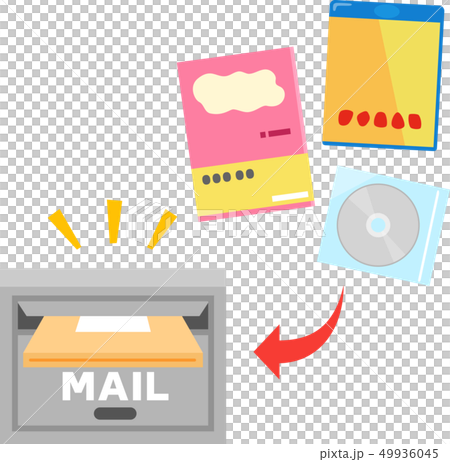 Baggage, books, and discs put in the mail box Baggage, books, and discs put in the mail box 49936045