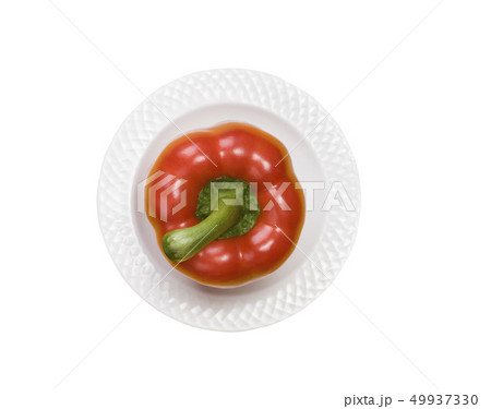 single red bell pepper isolated on white single red bell pepper isolated on white 49937330