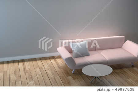 Modern Living Room design - pink sofa 49937609