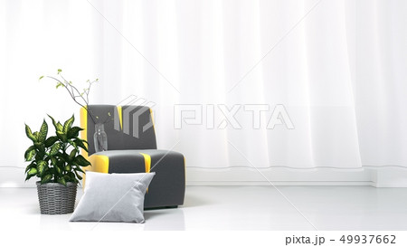 Modern living room in bright. 3D rendering 49937662