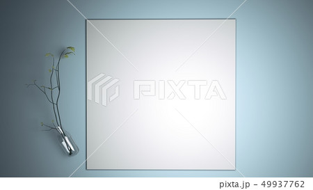 vase with paper card note. 3D rendering 49937762