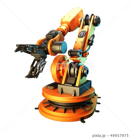 Robotic arm on white background. Robotic arm on white background. 49937975