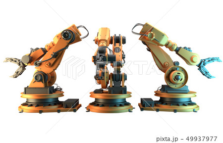 Robotic arm on white background Robotic arm on white background 49937977