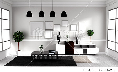 Living room interior design - scandinavian style. 49938051