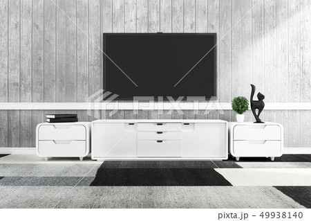 TV in modern empty room,minimal designs TV in modern empty room,minimal designs 49938140