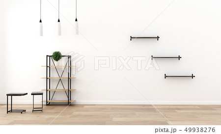 Living Room Interior on empty white wall Living Room Interior on empty white wall 49938276
