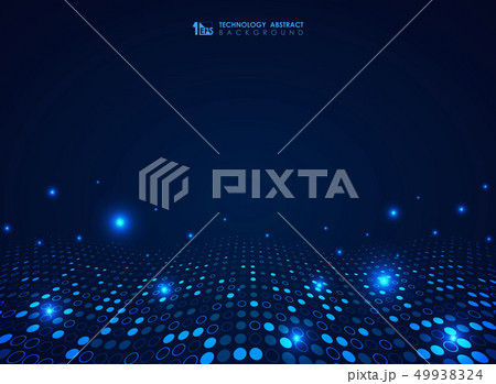 Futuristic blue technology circles dot pattern 49938324