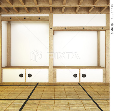 Japan room interior - Japanese style. 3D rendering Japan room interior - Japanese style. 3D rendering 49938640