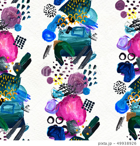Seamless pattern made by hand drawn paint strokes. 49938926