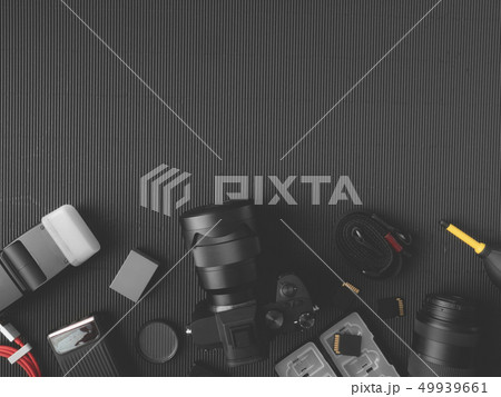 top view of work space photographer. top view of work space photographer. 49939661