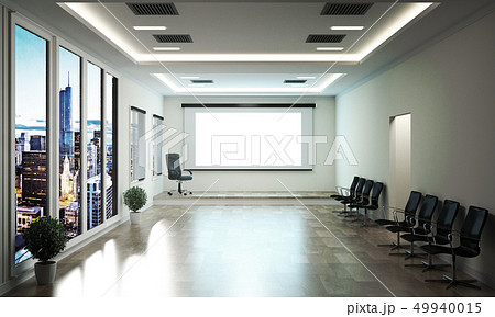 Office in modern style on wooden floor 49940015