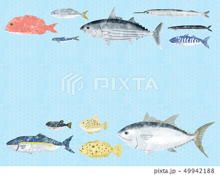 おさかな便箋　青海波青 49942188